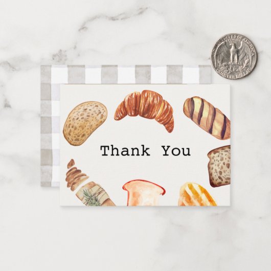 パンのオーブンのペストリー赤ちゃんシャワーありがとう ノートカード (正面/裏面インサイチュ)