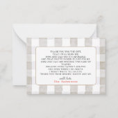 パンのオーブンのペストリー赤ちゃんシャワーありがとう ノートカード (裏面)