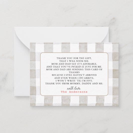 パンのオーブンのペストリー赤ちゃんシャワーありがとう ノートカード (裏面)