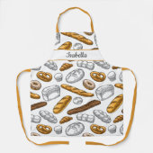 パンのベーカーパーソナライズされたパタカスタムーン文字 エプロン (正面)