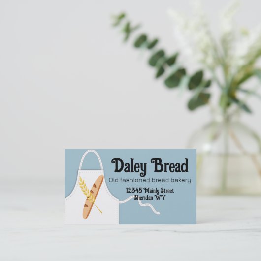 パンのローフ小麦エプロンベーキングベーカリー 名刺 (スタンド正面)