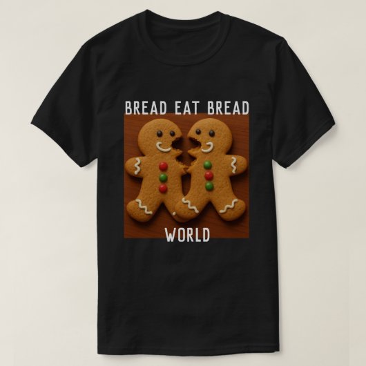 パンの世界食べだ Tシャツ (デザイン正面)