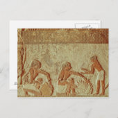 パンの作りとベーキングを描いたレリーフ、 浮き彫り ポストカード (正面/裏面)