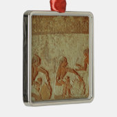 パンの作り、焼けることを描写するレリーフ、浮き彫り メタルオーナメント (右)