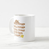 パンの勝者チキンディナー漫画のスローガン コーヒーマグカップ (正面左)