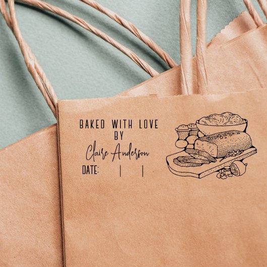 パンの名前をカスタムする焼いたデート セルフインキングスタンプ