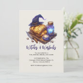 パンの塊と白熱［赤熱］光を放つ魔女の帽子、ハロウィーン 招待状 (スタンド正面)