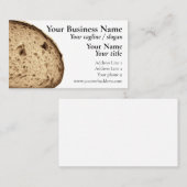 パンの専門店の茶色の焼き目のついた玄米パンのローフ 名刺 (正面/裏面)