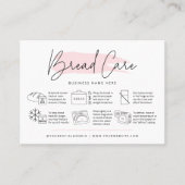パンの気に指示ピンクの水の色のベーカリー 名刺 (正面)