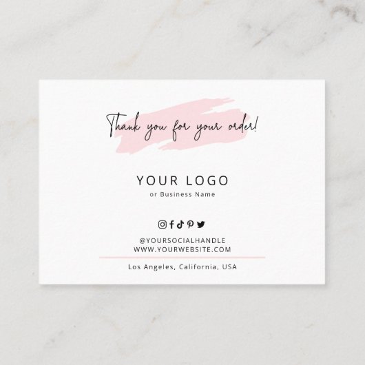 パンの気に指示ピンクの水の色のベーカリー 名刺 (裏面)