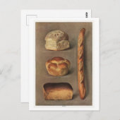 パンの種類イラストレーションヴィンテージ ポストカード (正面/裏面)