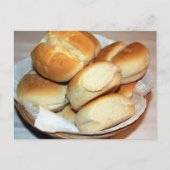 パンの転が箱写真で白いディナー ポストカード (正面)