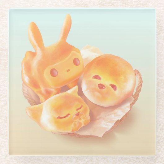 パンの魂 ガラスコースター (正面)