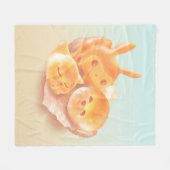 パンの魂 フリースブランケット (正面(横))