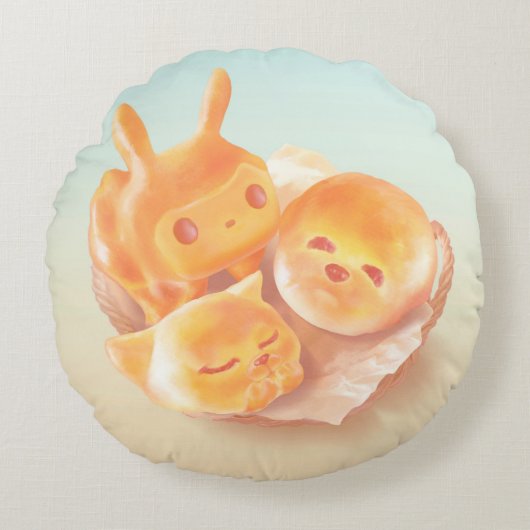 パンの魂 ラウンドクッション (正面)