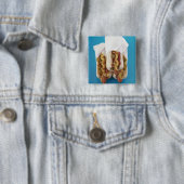 パンの3匹のホットドッグ 缶バッジ (インサイチュ)