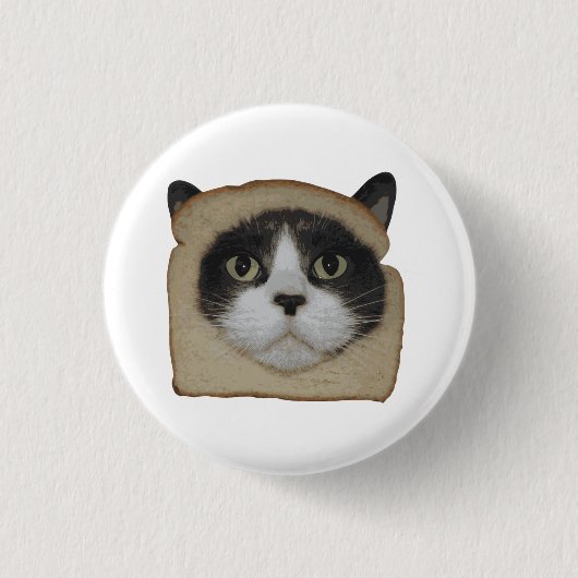 パンを入れたインパン猫のパン 缶バッジ (正面)