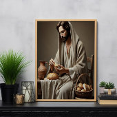 パンを切るイエスの神聖な行為 ポスター