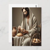 パンを切るイエスの神聖な行為 ポストカード (正面/裏面)