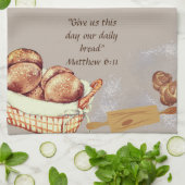 パンを大きく作るプリントエプロン キッチンタオル (折り畳み)