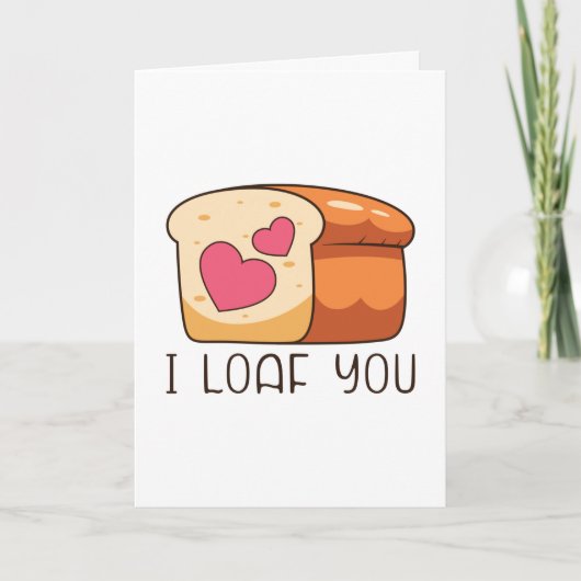 パンを愛してる バレンタイン 食品 パン 愛 面白い ギフト カード (正面)
