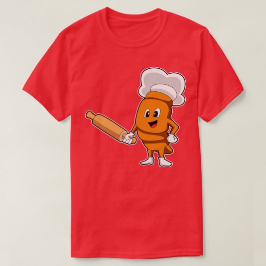 パンを調理師とし転がてピンで Tシャツ (デザイン正面)