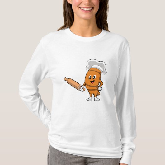 パンを調理師とし転がてピンで Tシャツ (正面)