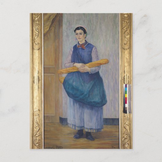 パンを運ぶ女性、1889 ポストカード (正面)