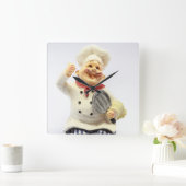 パンアクリル壁時計で笑うシェフ スクエア壁時計 (ホーム)