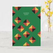 パンアフリカンパターンクワンザホリデーグリーティング カード (黄色い花)