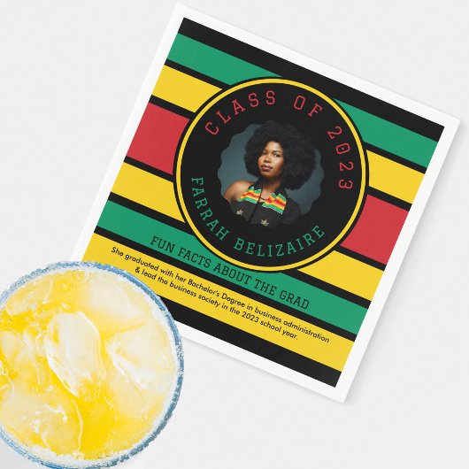 パンアフリカンフォト卒業おもしろい事実 スタンダードカクテルナプキン