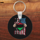 パンアフリカンユニア国旗の忠実なアフロ・アメリカ合衆国Gif キーホルダー (正面)