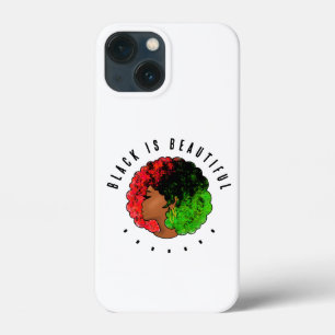 パンアフリカン ブラック ガール ウーマン 赤 緑 プライド アフロ iPhone 13 MINIケース