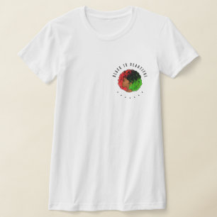 パンアフリカン ブラック ガール ウーマン 赤 緑 プライド アフロ Tシャツ