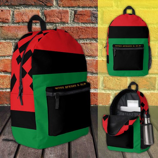 パンアフリカ国旗とユニアのシンボル、愛国者/ファッション プリントバックパック