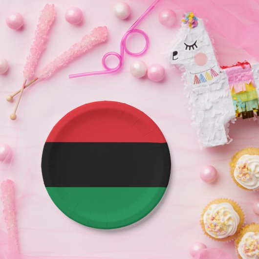 パンアフリカ国旗とUNIAのシンボル/スポーツファン ペーパープレート (パーティー)