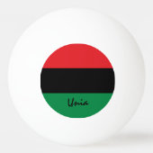 パンアフリカ国旗とUNIAスポーツ 卓球ボール (正面)