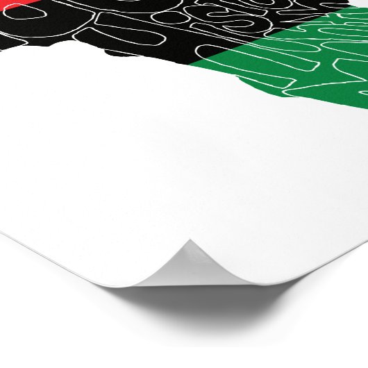 パンアフリカ国旗の黒い歴史月間アートデザイン ポスター (角)