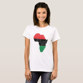 パンアフリカ国旗の黒い歴史月間アートデザイン Tシャツ (正面フル)