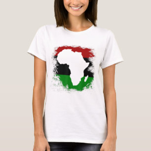 パンアフリカ国旗アフリカ大陸地図パンアフリカU Tシャツ