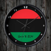 パンアフリカ国旗&ユニアのシンボル/スポーツファン ラウンド壁時計
