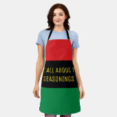 パンアフリカ国旗、調味料オールオーバーエプロン エプロン (着用した状態)