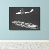 パンアメリカン中国飛んでいる切り キャンバスプリント (インサイチュ (ウッドフロア))