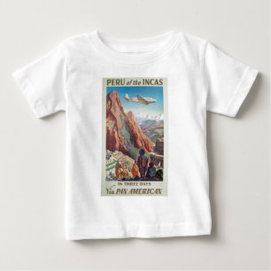 パンアメリカン旅行を介してインカのヴィンテージペルー ベビーTシャツ