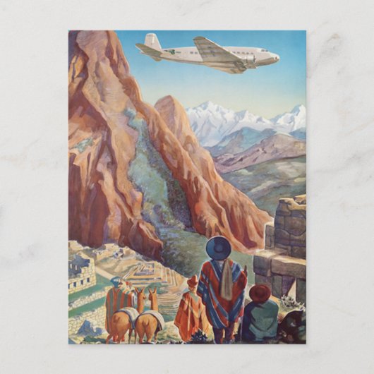 パンアメリカン旅行を介してインカのヴィンテージペルー ポストカード (正面)