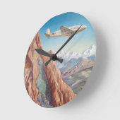 パンアメリカン旅行を介してインカのヴィンテージペルー ラウンド壁時計 (傾斜)