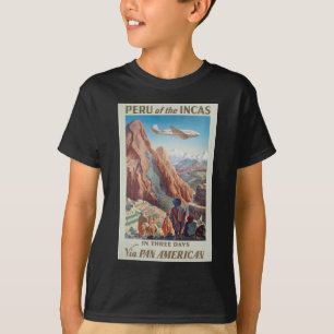 パンアメリカン旅行を介してインカのヴィンテージペルー Tシャツ