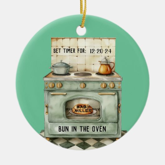 パンインザオーブンオーナメント パーソナライズされた セラミックオーナメント (正面)