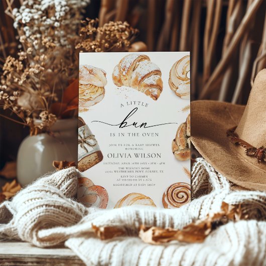 パンインザオーブンキッチンテーマベーキングベビーシャワー 招待状