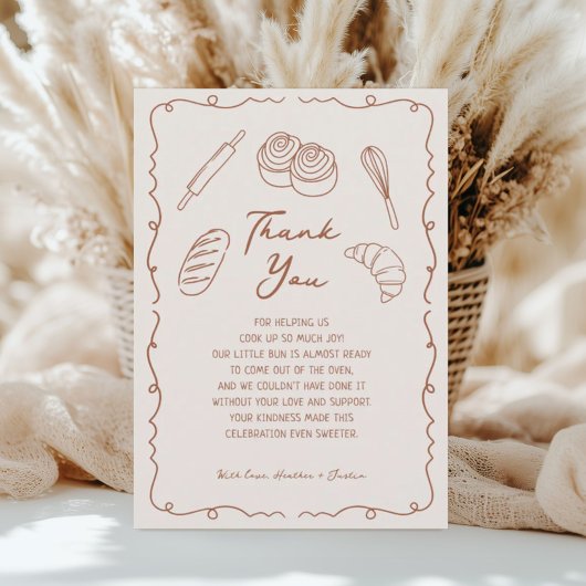 パンインザオーブンベーカリーベビーシャワー サンキューカード